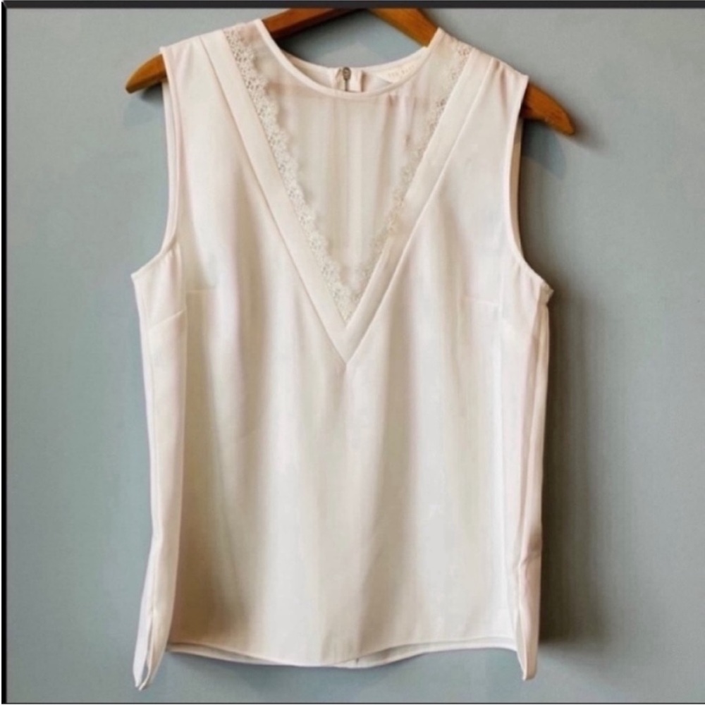 NEW Ted Baker London Lulabel Ivory Lace Trim Top Size 2 (4-6 US)